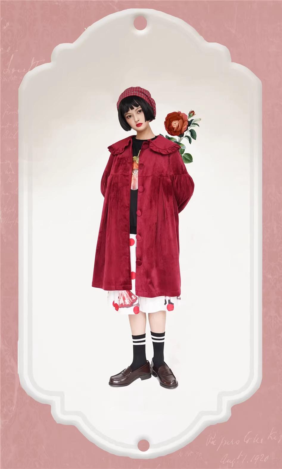 Dark Star Island~Winter Lolita Cape Velvet Antique Lolita Coat 32870:394926