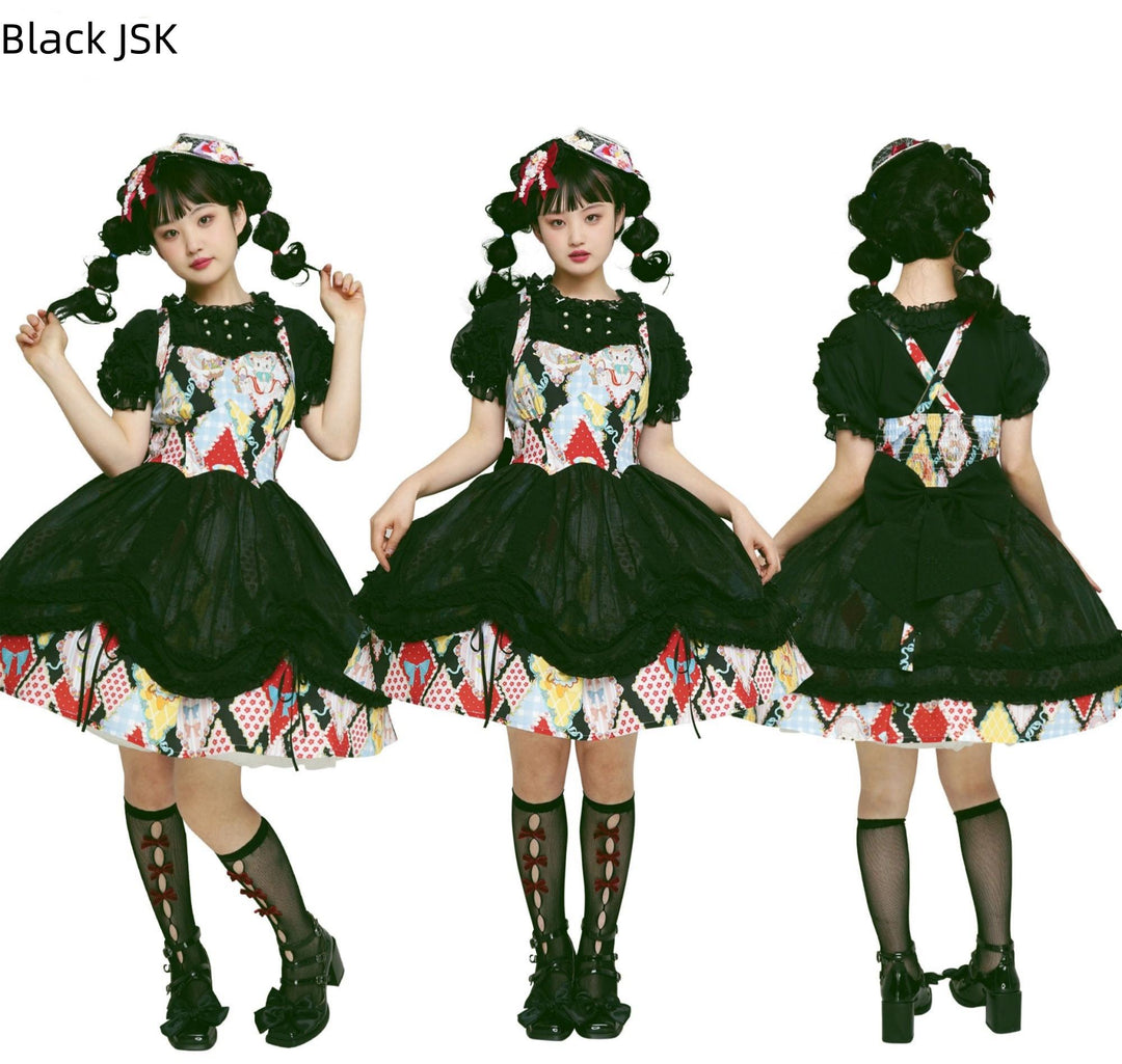 Southern Cross~Showa Kaleidoscope~Sweet Lolita OP SK and JSK with Rabbit Print 42127:727888