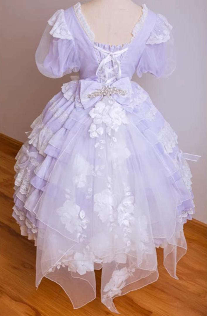 Waltz - Classic Lolita Accessories, Long Mesh Trailing Trailing Only Purple