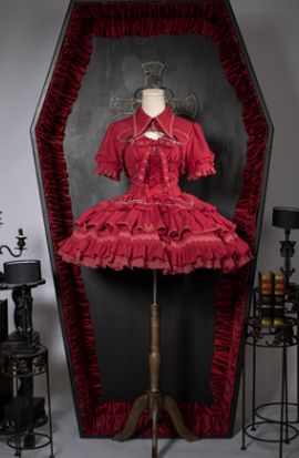 OCELOT~Contract Cross~Gothic and Elegant Lolita Short Dress S red (JSK only) 