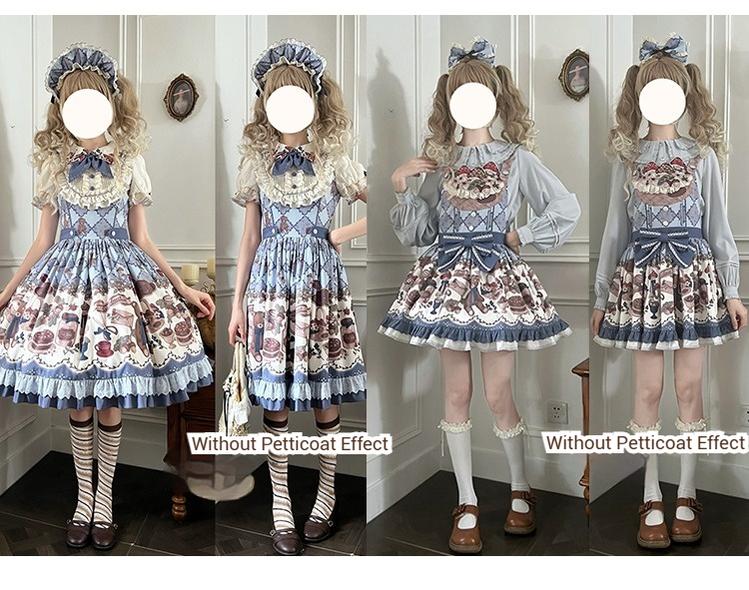 Spireme Cat - Hazelnut Bear - Kawaii Lolita Dress, Bear & Dessert Print