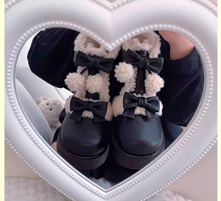 Beauty Bunny~Furry Bear~Winter Cute Lolita Shoes Short Snow Boots 32700:401702