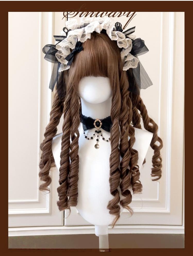 Sinwavy - Doll-like Roman Curl Lolita Wig, Straight Bangs 44137:797045