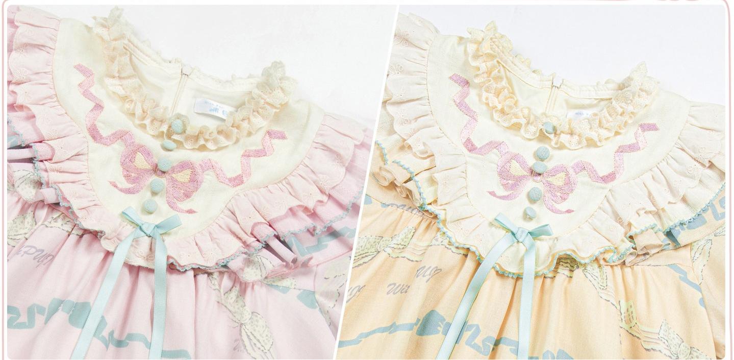 Brown Dollhouse SP - Kawaii Lolita Dollhouse Printed OP Dress with Embroidery 45551:855832