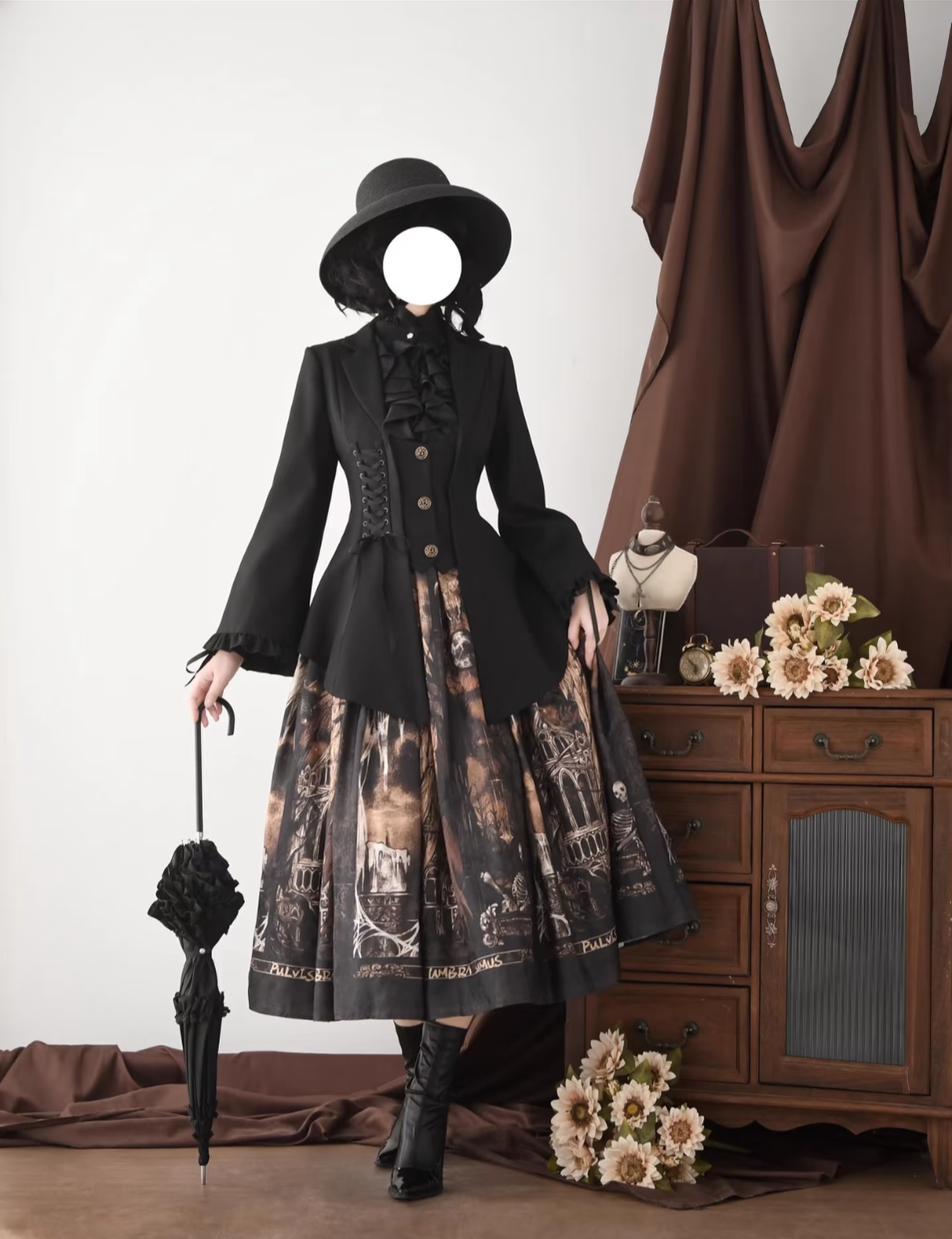 Pemberley Manor - Classic Lolita Slim Fit Coat, Notched Lapel Collar 45971:869967