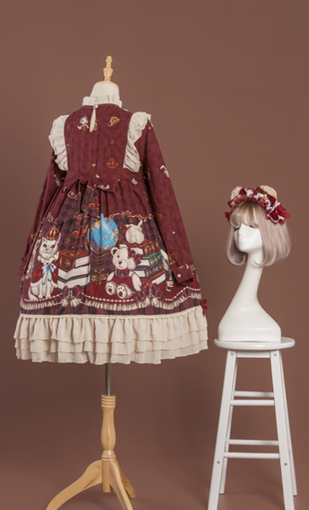 OCELOT~Crown Bear~Kawaii Daily Lolita Long OP Dress