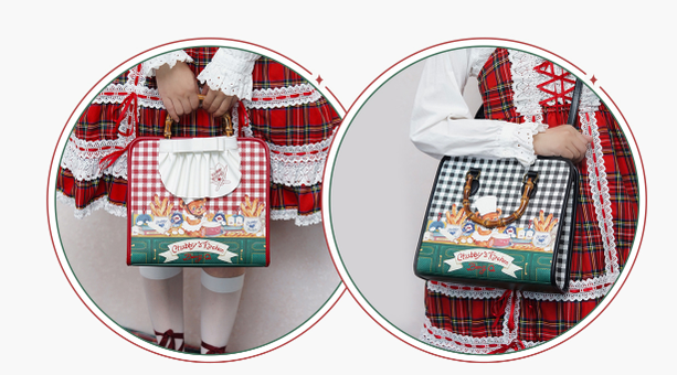 BerryQ~Sweet Lolita Handmade Handbags Plaid Print Multicolors   