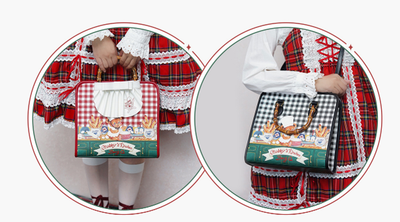 BerryQ~Sweet Lolita Handmade Handbags Plaid Print Multicolors   