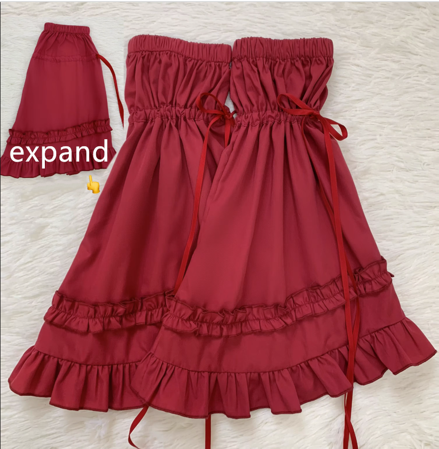 Mengfuzi - LiLith Accesspry Vintage Gothic Lolita Sleeves Bonnet Hairclips wine red drawstring sleeves