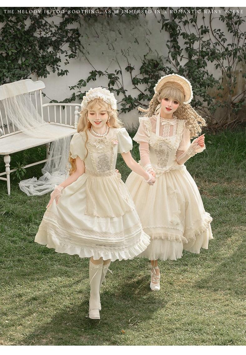 Urtto~Rain Melody~Classic Lolita Dress Set JSK OP and Accessory