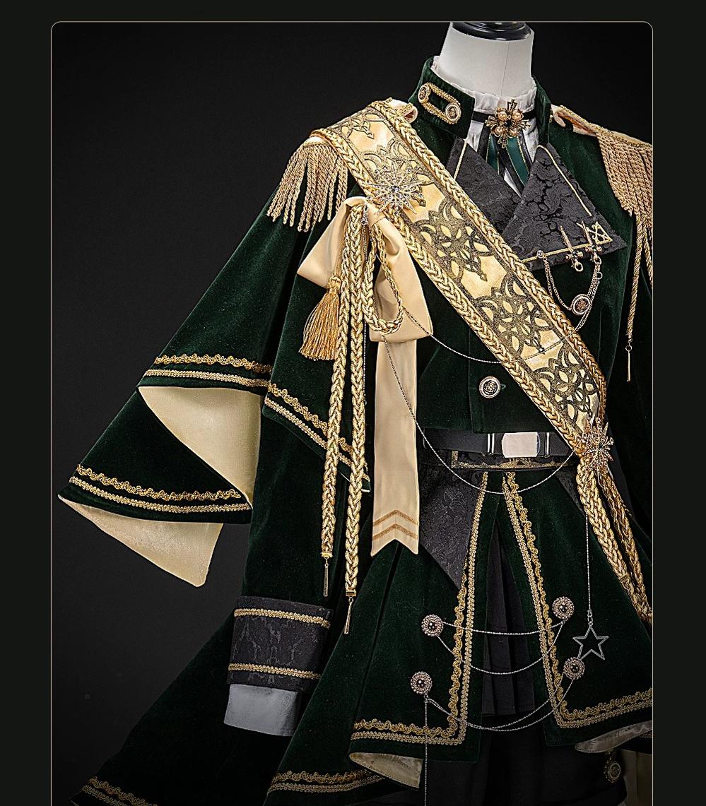 Canticle of Rites - Military Ouji Lolita Jacket & Shorts Set, Detachable Train 46053:873664