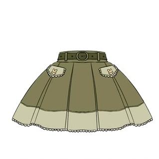 Steamed stuffed pig~Bunny Trip~Ouji Lolita Green Shirt Set XS skirt +a ball +a blet 
