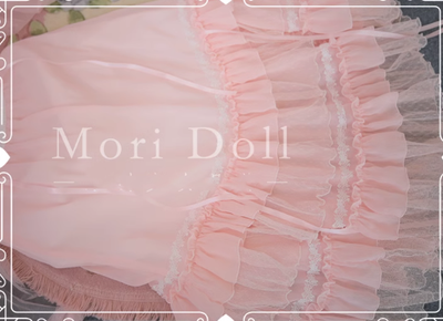Mori Doll~Elegant Lolita Flounce Hemline Skirt Multicolors pink S 