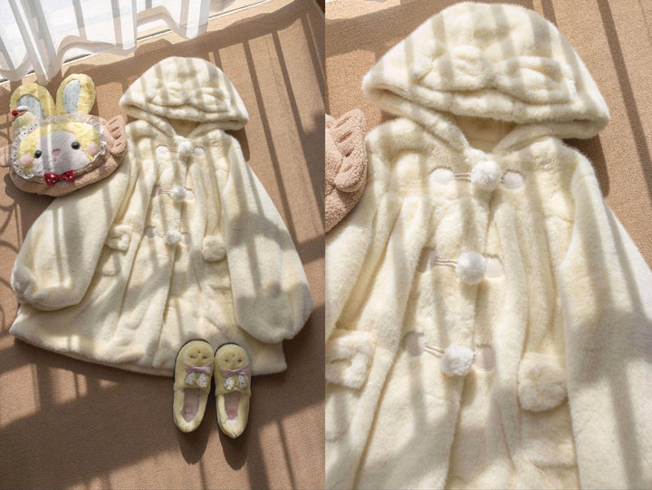 MIST~Cream Cheese~Winter Kawaii Lolita Overcoat Thickened Hooded Loose Outwear