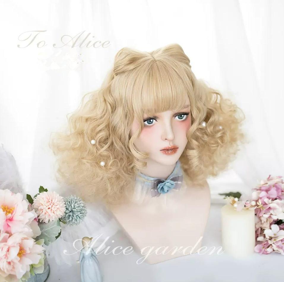 AliceGarden - To Alice - Daily Lolita Wigs Short Curly Sandy Blonde Wigs