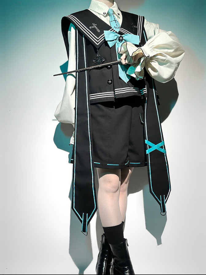 LizBird~Wizard's Guide~Ouji Lolita Suit Prince Lolita Shorts and Vest