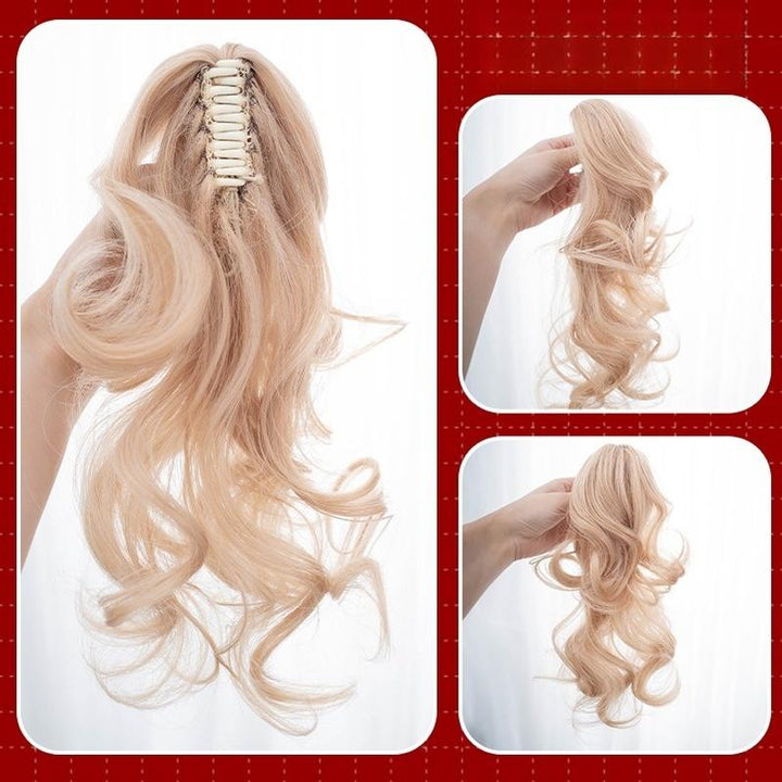 Alicegarden~Doll-like Lolita Bob Wig with Detachable Curly Ponytail Golden - 2 Ponytail Clips Only