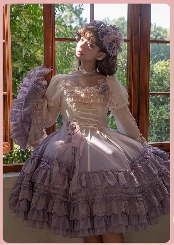 Mademoiselle Pearl~Austin in the Garden~Sweet Lolita Princess Sleeves   