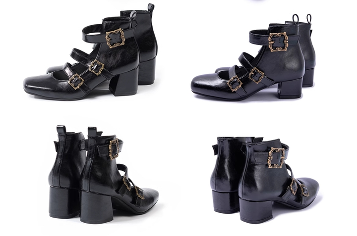 MODO~Praying Poem~Retro Elegant Lolita Three-buckle Mary Janes Shining Shoes 40656:671490