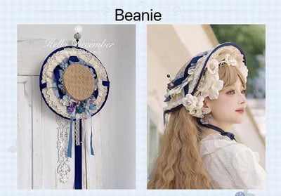 Mieye~Senyu Blueberry~Elegant Lolita Dress Daily Lolita JSK S Flat cap 