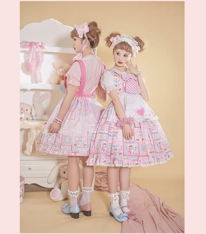 Candy House~Soraya Makeup Kit~Sweet Lolita Pink SK and JSK Dresses   