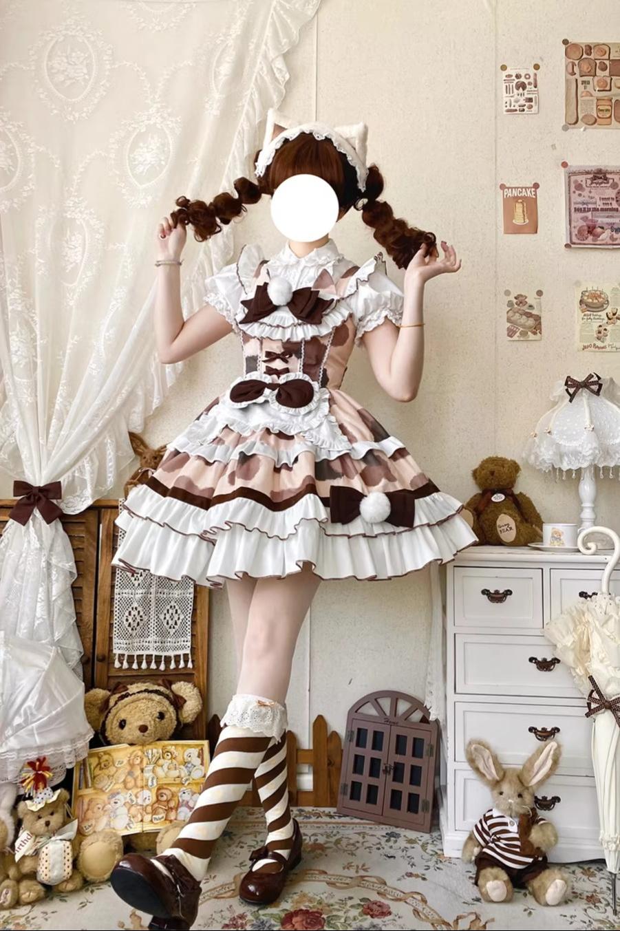 Calico Cat - Winter Kawaii Lolita Print JSK 44422:807505