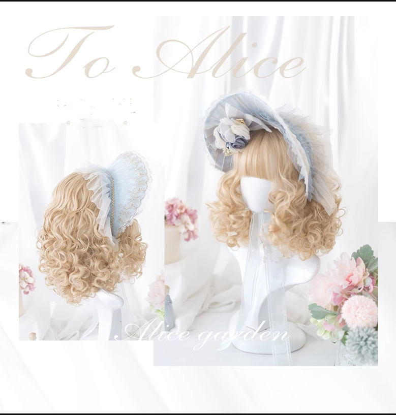 AliceGarden - To Alice - Daily Lolita Wigs Short Curly Sandy Blonde Wigs
