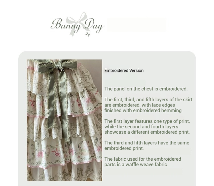 Mewroco~Daily Bunny~Classic Lolita JSK Dress with Bunny Prints