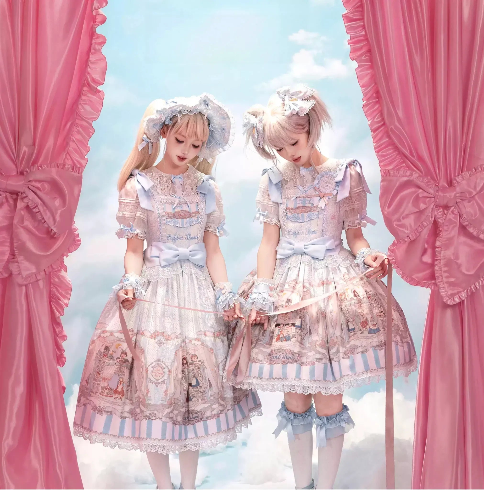 Puppet Show - Doll-like Lolita Embroidered Collar JSK, Puppet Show Print 45823:864759
