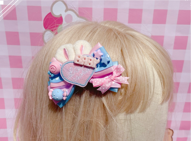 Pretty Girl Lolita - Sweet Lolita Pink-blue Accessories a pair of lollypop hair pins