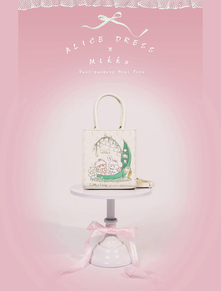 Doll tea party~IP Collab Kawaii Lolita Crossbody Handbag Mini Tote Bag   