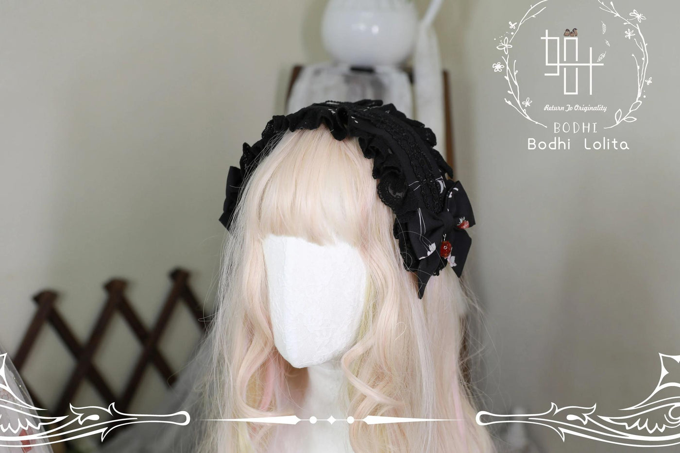 (BFM)Bodhi Lolita~Strawberry Fruit Tea~Elegant Lolita Headdress Lolita Hair Accessory   