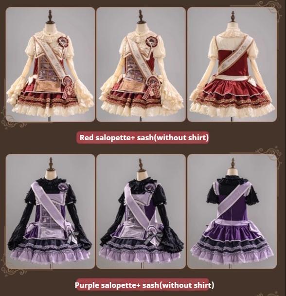 Honey Machine~Magic Grocery~Kawaii Doll Lolita Salopette Daily Retro Dress S Purple salopette only 