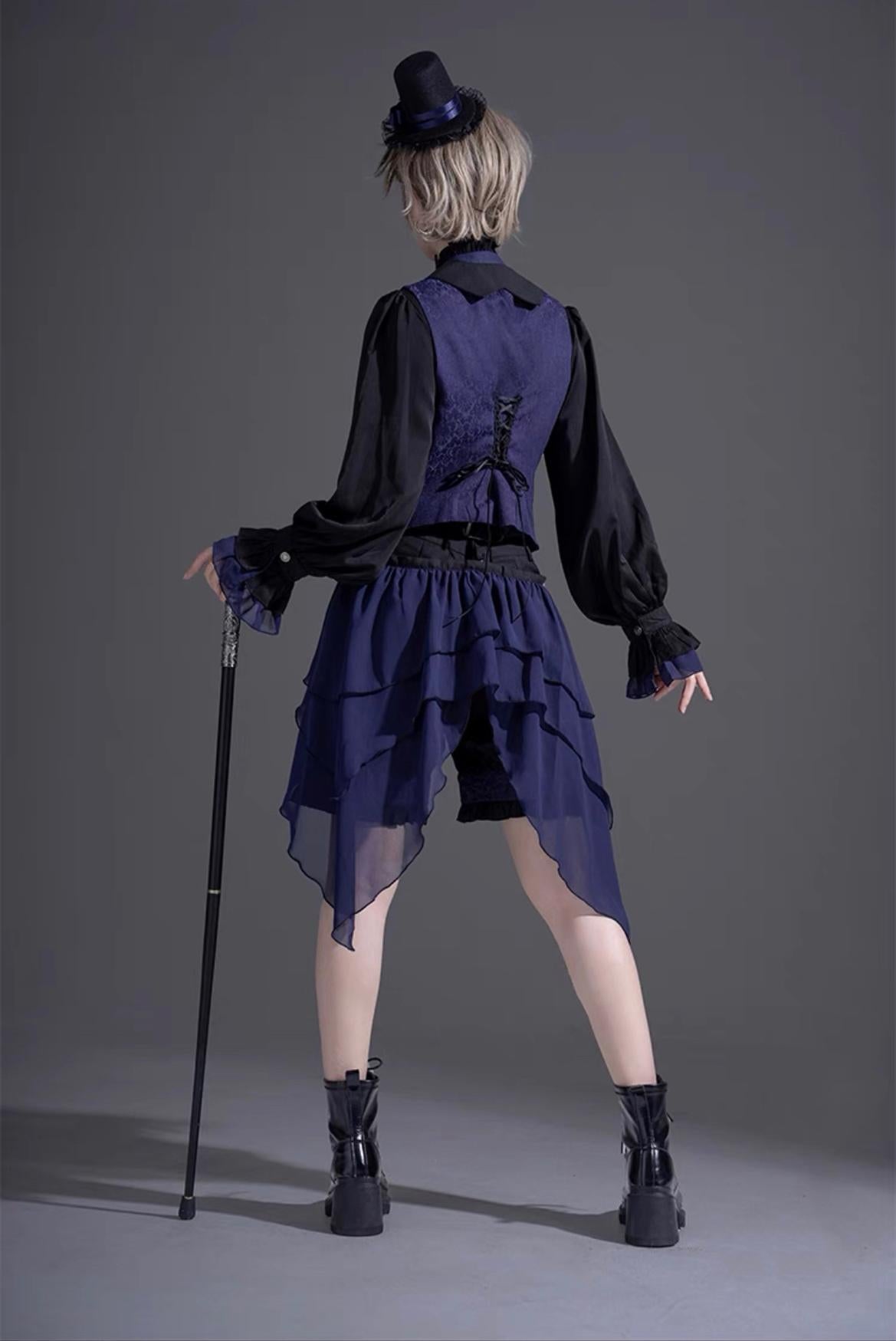 (BFM)CastleToo~Evil Twins~Ouji Lolita Dress Lolita Vest Shirt Shorts Skirt Set