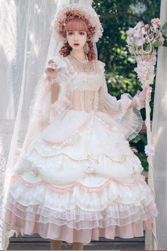 Cat Fairy~Daisy's Park~Elegant Winter Lolita Flower Bride OP