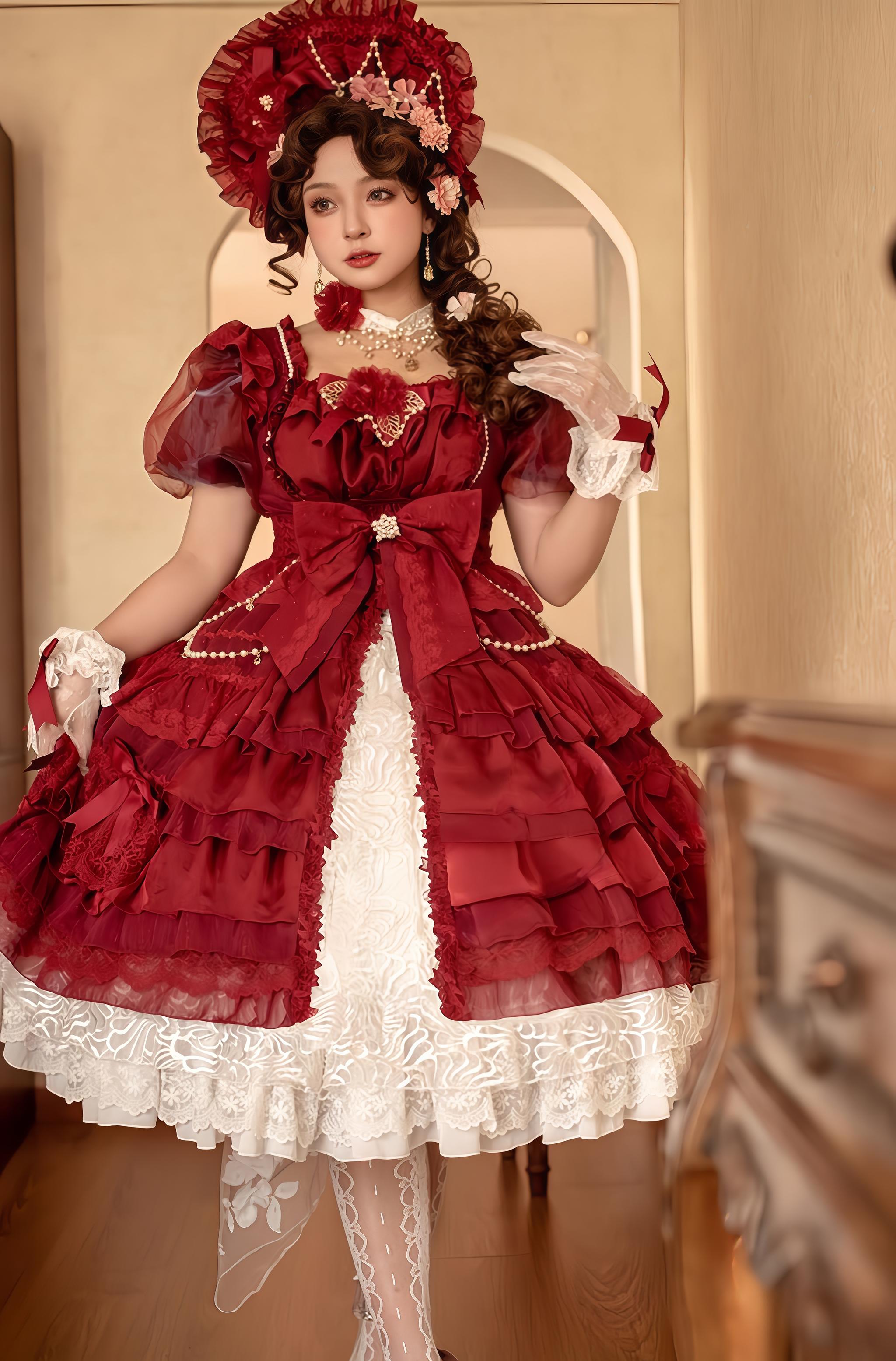 Classic Lolita Plus-size OP Dress, Front Opening
