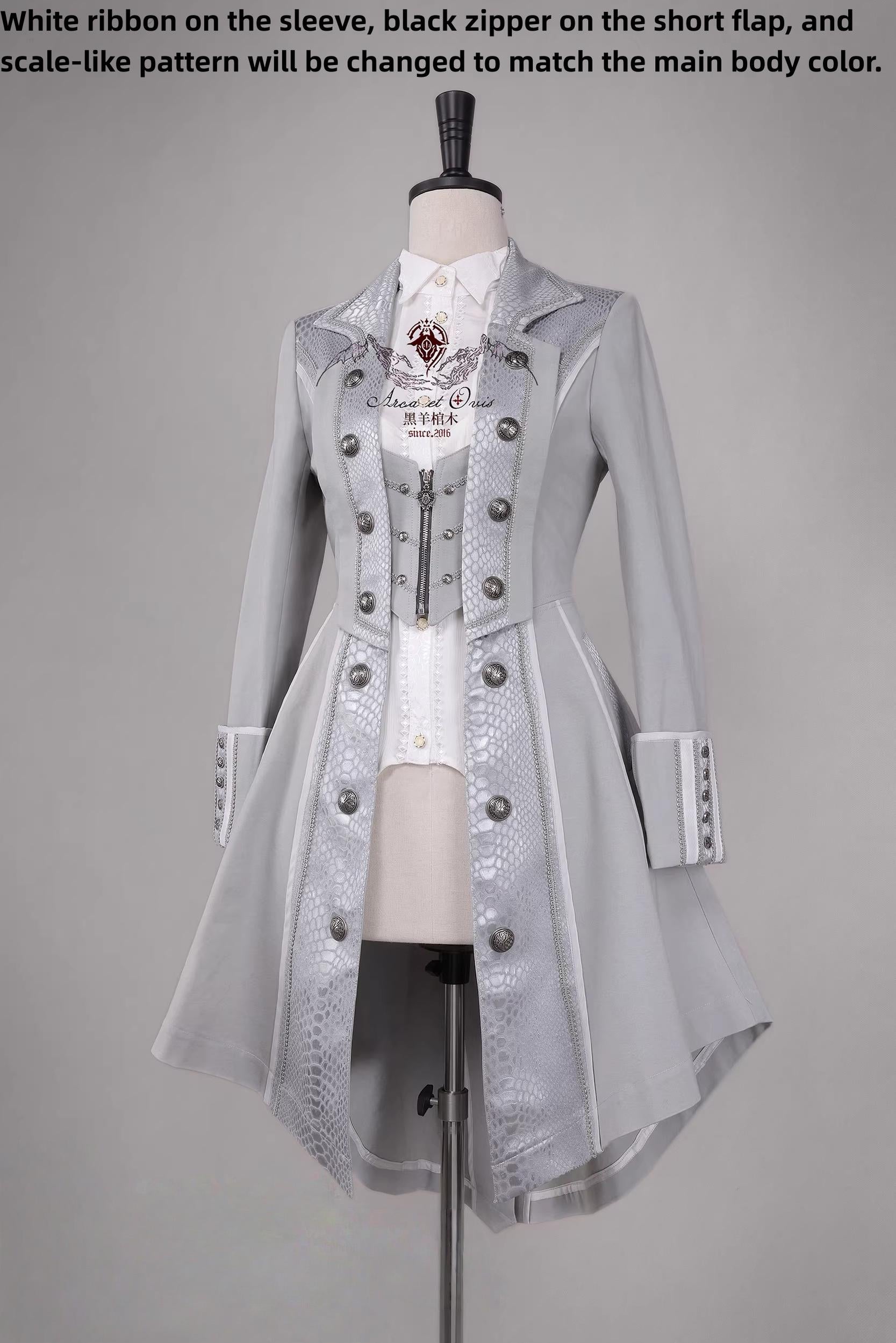 Bat Wing - Embroidery Ouji Lolita Coat, Detachable Front Panels 44433:808178