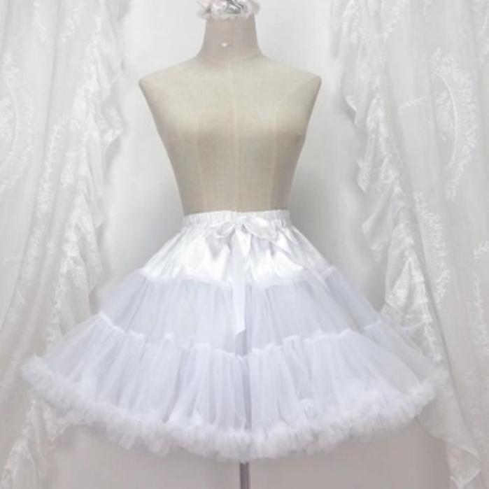 Hanguliang - Spring Awakening - Sweet Lolita JSK and Princess-Sleeved Shirt with Lace Detail Petticoat Only (Length: 35 cm / 13.8 inches) S