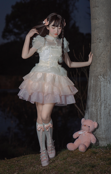 Pure Tea For Dream - Sweet Lolita Platform Pearl Bow Shoes