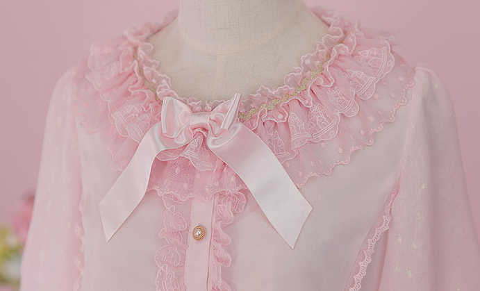 Youlanda~Sweet Lolita Blouse Flounce Collar Multicolor   
