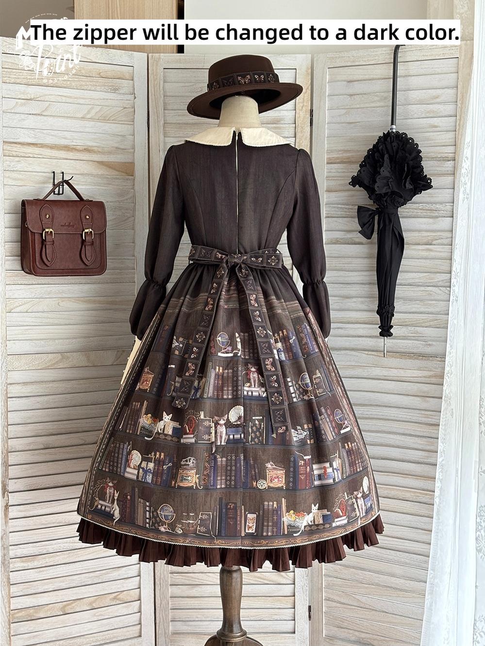 Miss Point - German Bookshelf - Classic Lolita OP Dress & Detachble Cape 44023:792411