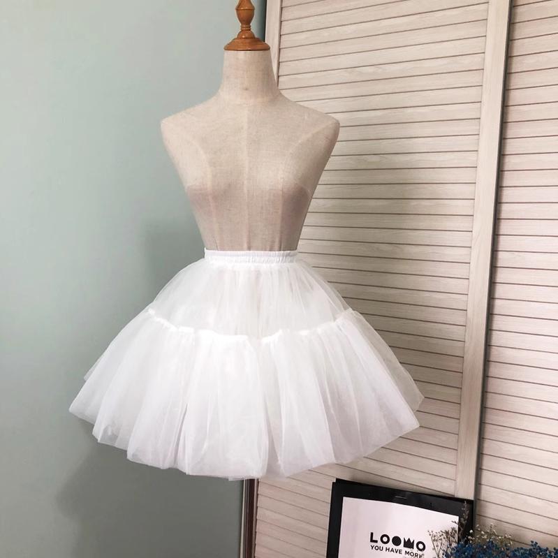 Happy Family - Sweet Lolita Petticoat Boneless Soft Mesh Lolita Pannier White