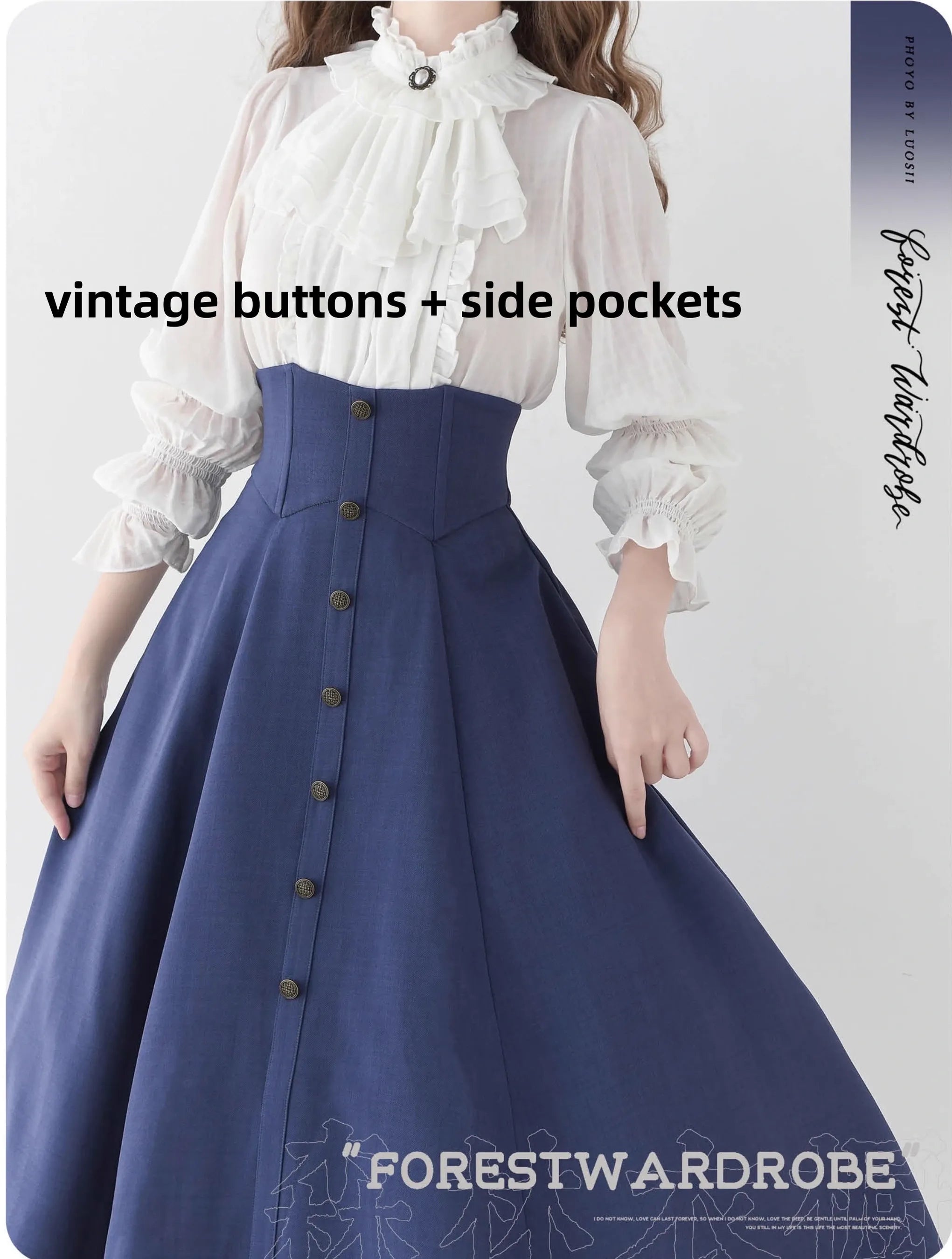 Forest Wardrobe - Forest Revelation - Classic Lolita Fishbone Long Skirt, Side Pockets 43922:790291