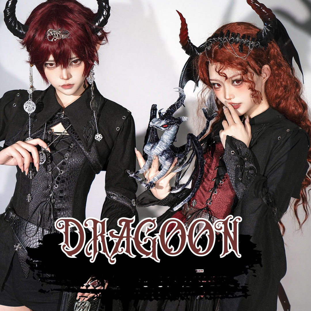 Wuyuzhe~Dragoon Knight 3.0 Version~Western Fantasy Style Lolita Irregular Skirt Set Lolita Vest   