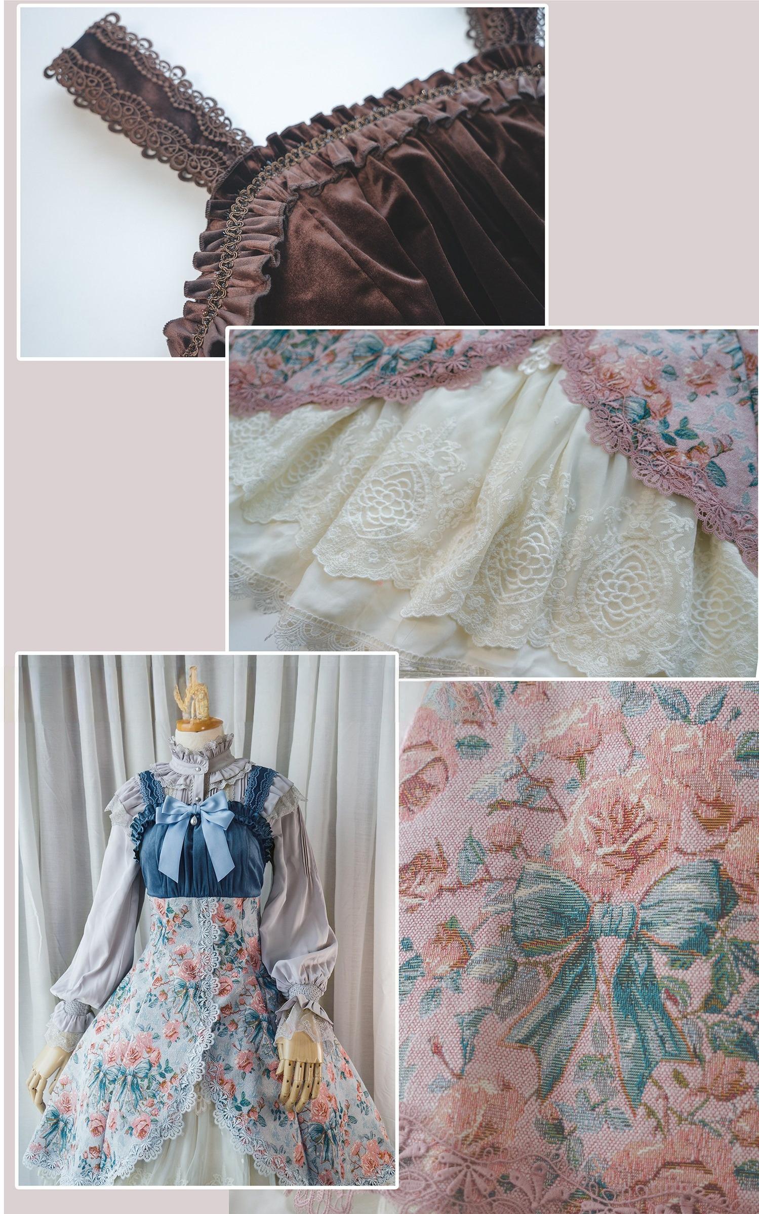 Devonshire Garden - Rose Jacquard JSK Dress, Mermaid Hem