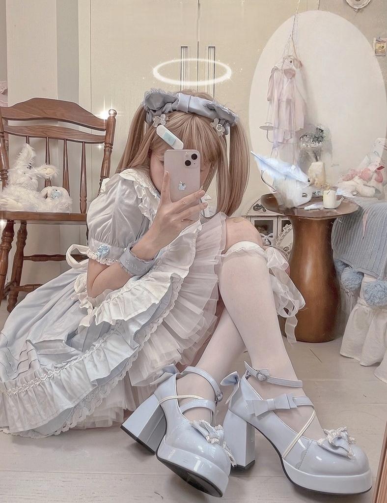 Girly Heart - Sweet Lolita Chunky Heels Shoes, Dreamy Bows 44740:820968