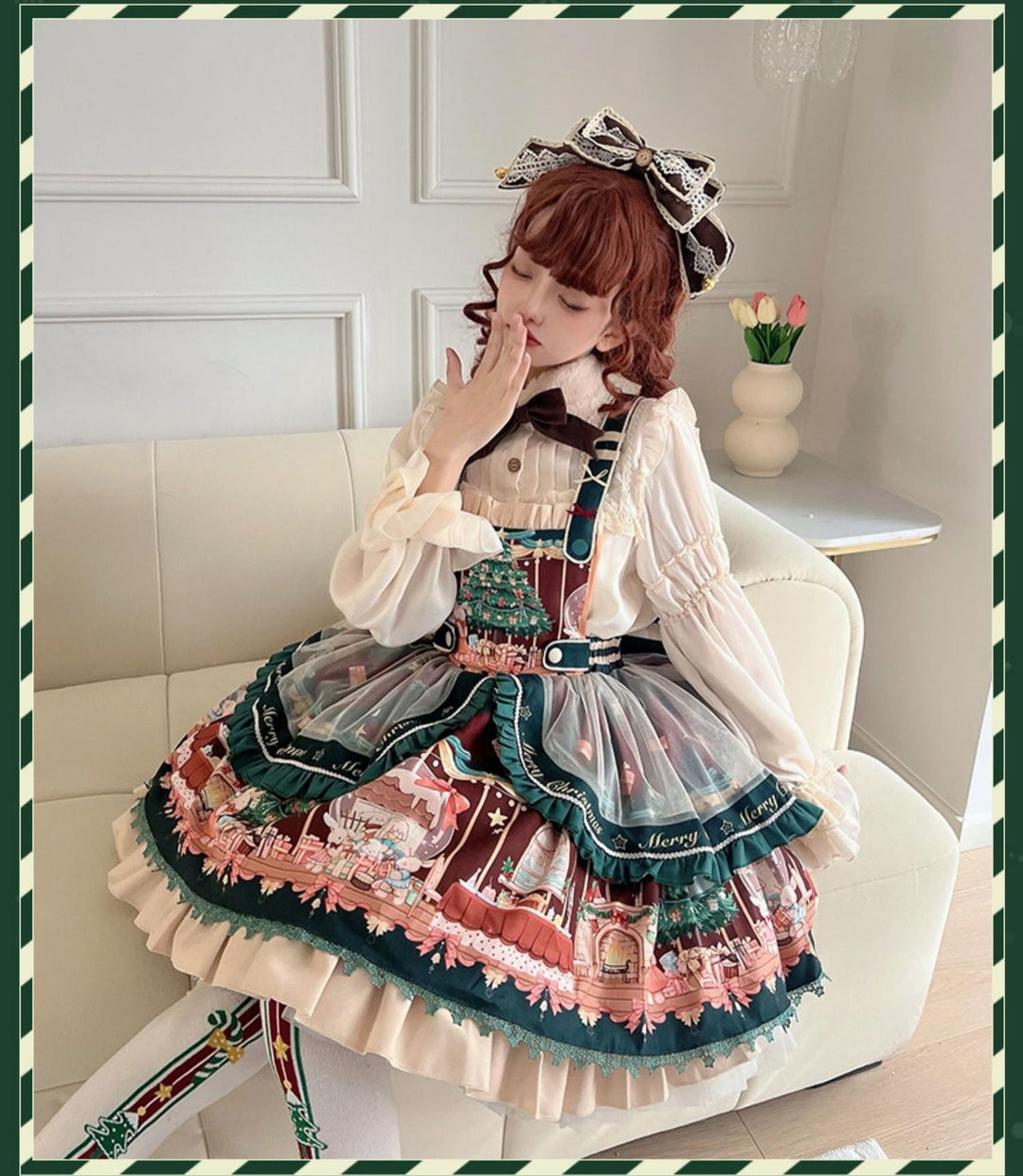 YingLuoFu~Christmas Tale~Christmas Sweet Lolita Salopette Daily Lolita Dress   