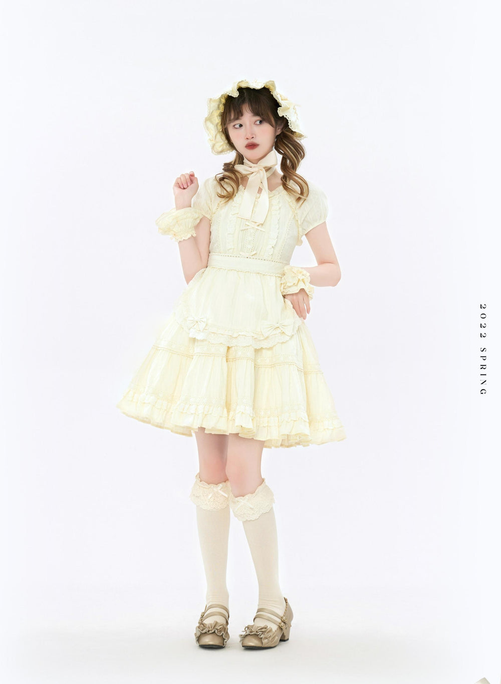 Bacio Bouquet~Doll Story~Sweet Lolita OP Dress with Mini Sleeves