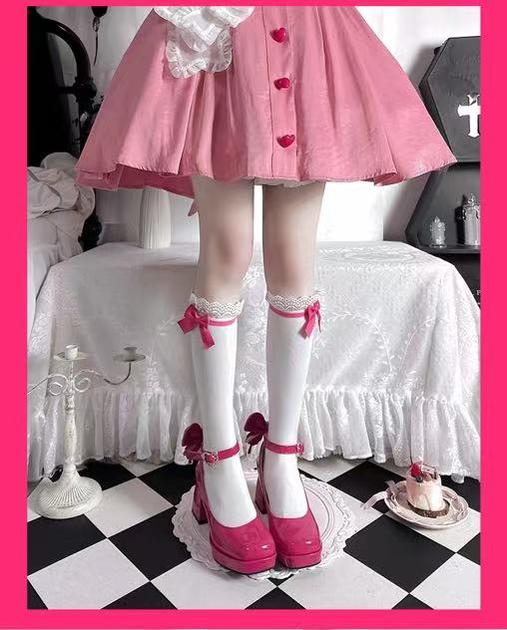Pure Tea For Dream~Untouchable Butterfly~Elegant Lolita Heels Lolita Shoes PU Shining Platform 32642:388796