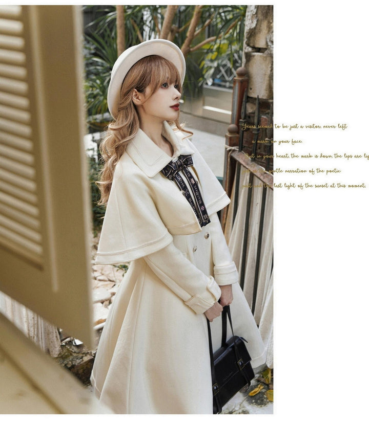 Unideer~Galaxy Traveler~Classic School Lolita Overcoat with Detachable Cape and Bow 39940:643436